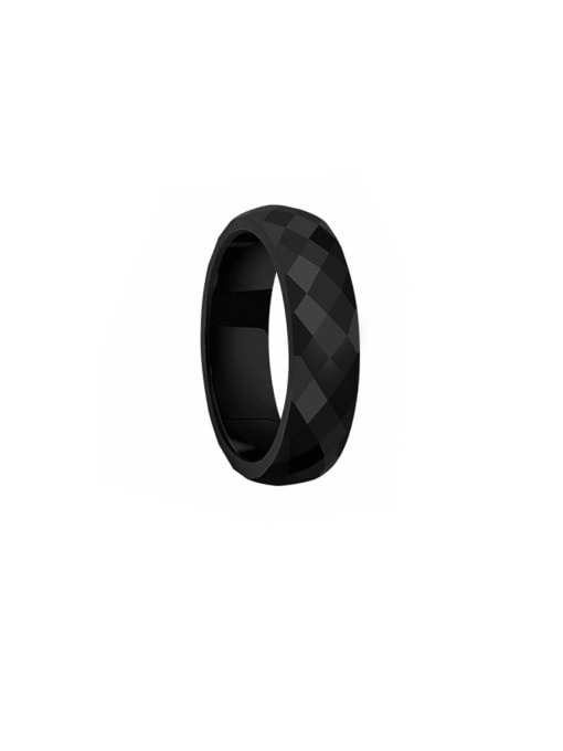 black Titanium Steel Geometric Hip Hop Couple Ring