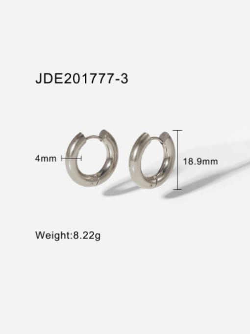 JDE201777 3 Stainless steel Geometric Hip Hop Stud Earring