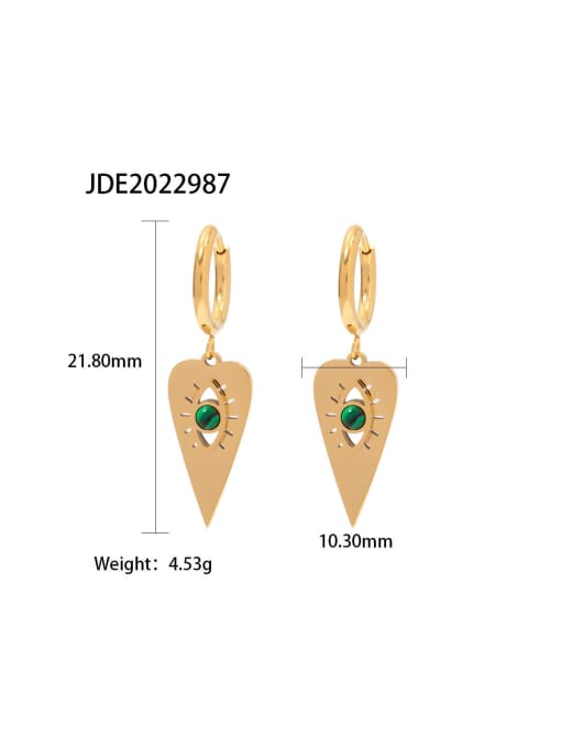 J&D Stainless steel Natural Stone Triangle Trend Drop Earring 3