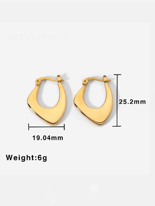 JDE201745 1 Stainless steel Smooth Geometric Minimalist Huggie Earring