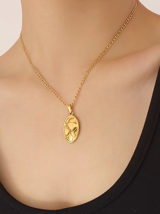 P253 gold necklace 40+ 5cm Titanium Steel Geometric Vintage Necklace