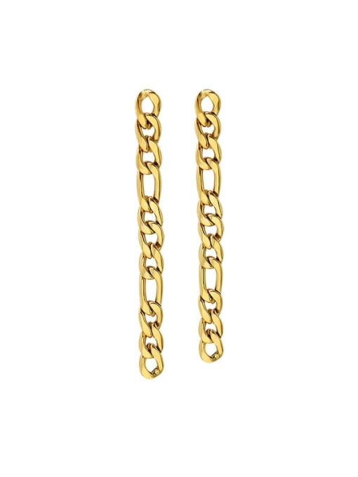 gold gs Titanium 316L Stainless Steel Geometric Chain Minimalist Drop Earring with e-coated waterproof