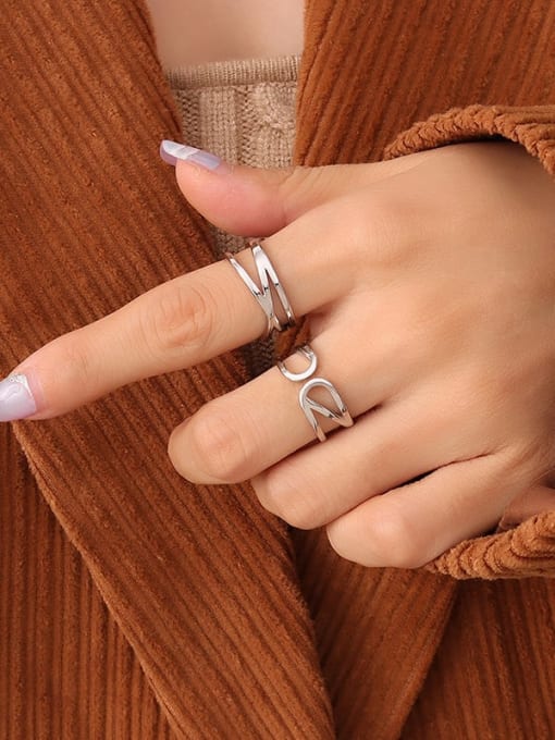 A309 steel open smooth ring Titanium Steel Geometric Minimalist Stackable Ring