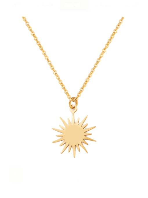 YAYACH Stainless steel  Minimalist Sun Flower Pendant Necklace 0
