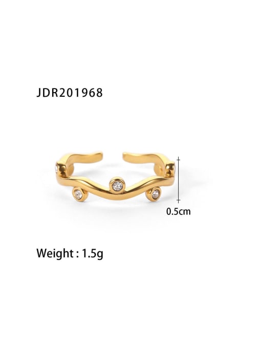 J&D Stainless steel Leaf Dainty Band Ring 2