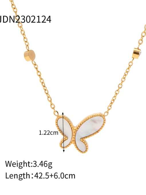 JDN2302124 Stainless steel Shell Butterfly Dainty Necklace