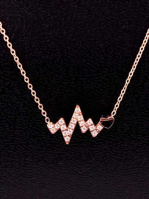 K.Love Titanium Cubic Zirconia Heart Dainty Necklace 1