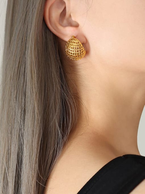 F166 Gold Earrings Titanium Steel Geometric Trend Earring