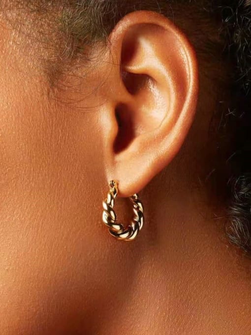 J&D Stainless steel Geometric Trend Huggie Earring 1