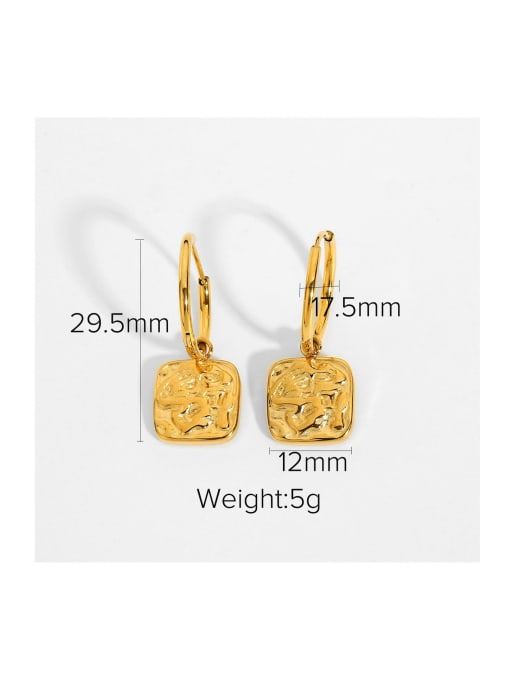 gold Stainless steel Geometric Trend Huggie Earring