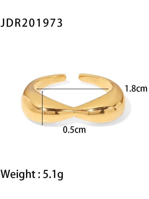 JDR201973 Stainless steel Geometric Trend Band Ring