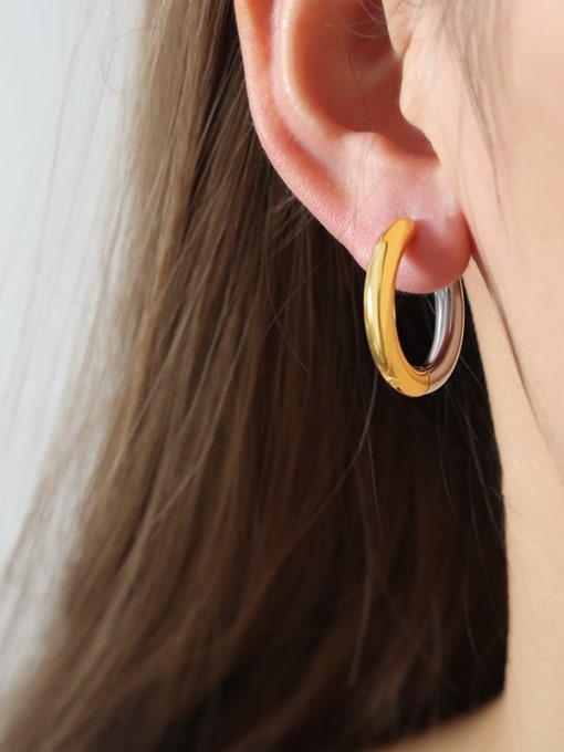 F1184 Steel Gold Earrings 2.4 Titanium Steel Geometric Trend Stud Earring