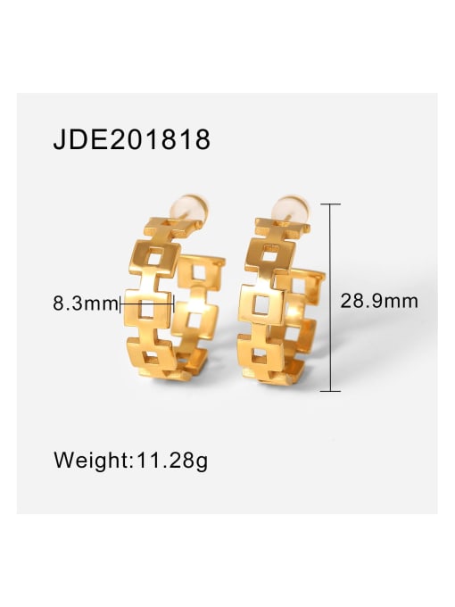 JDE201818 Stainless steel Geometric Trend Hoop Earring
