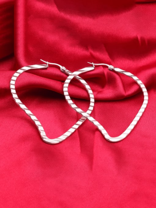BELII Titanium Steel Heart Minimalist Huggie Earring 1