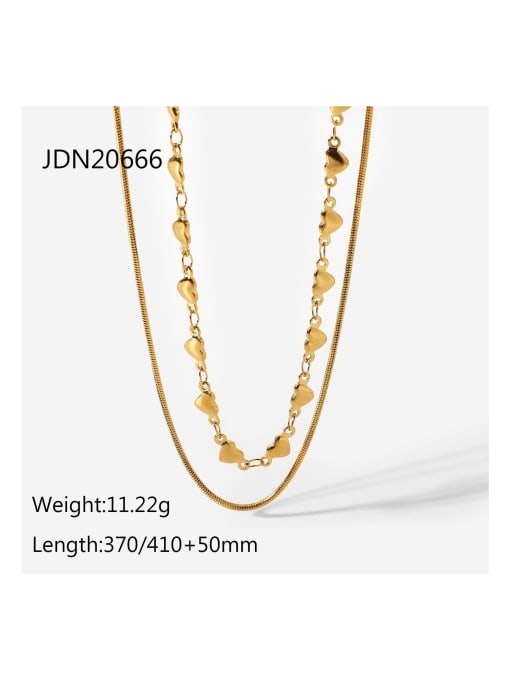 J&D Stainless steel Heart Trend Multi Strand Necklace 3