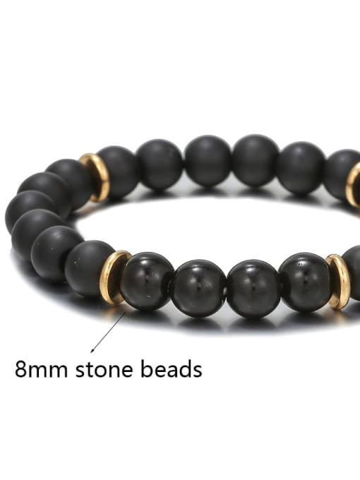 8mm beads Carnelian Black Elastic rope Trend Beaded Bracelet