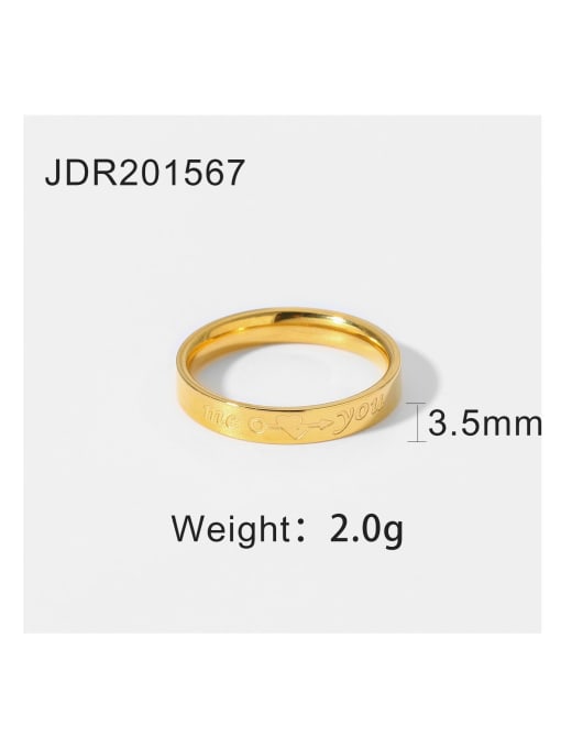 JDR201567 Stainless steel Letter Trend Band Ring
