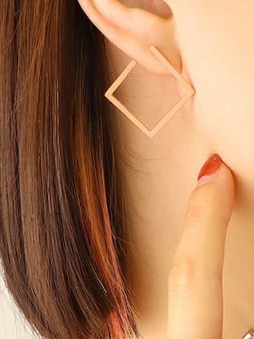 F181 rose small earrings Titanium Steel Geometric Minimalist Stud Earring