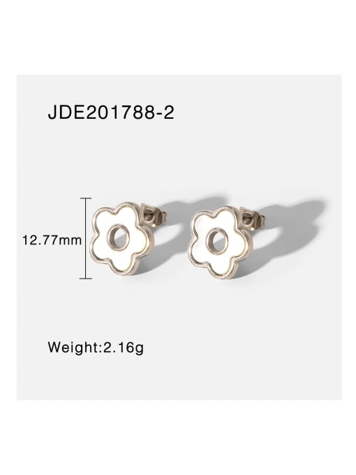 JDE201788 2 Stainless steel Flower Trend Stud Earring