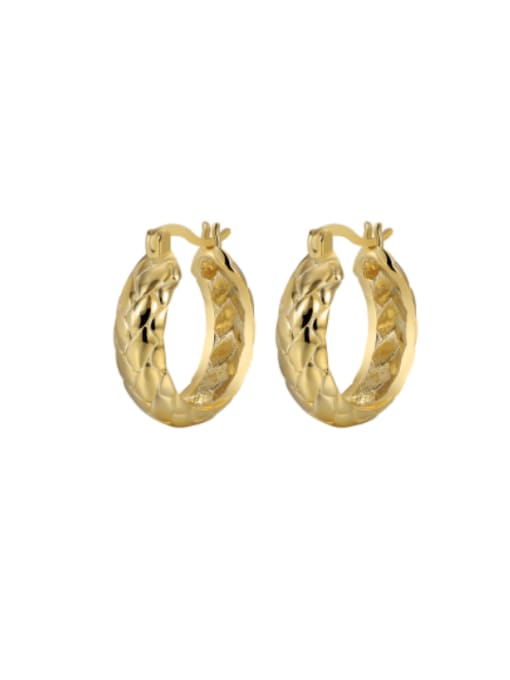 H00625 gold Brass Geometric Vintage Hoop Earring