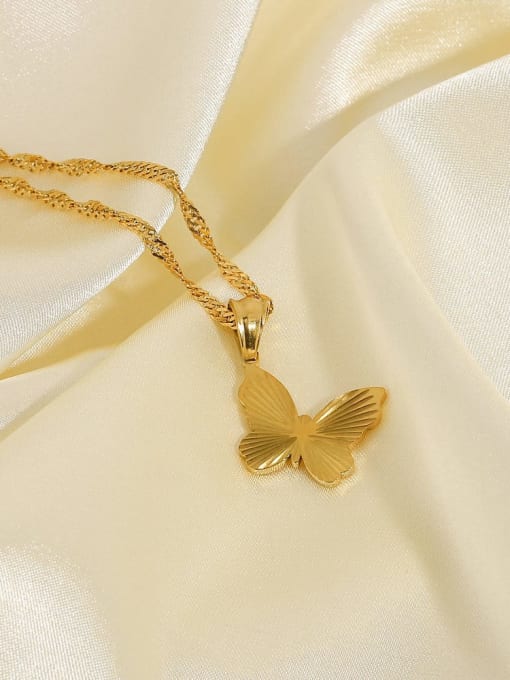 J&D Stainless steel Butterfly Trend Necklace