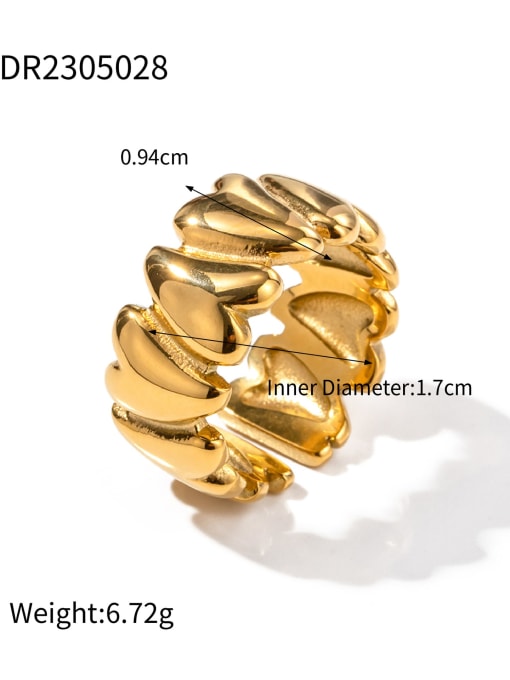 JDR2305028 Stainless steel Geometric Trend Band Ring