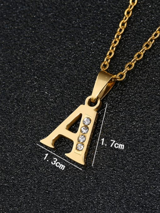 SONYA-Map Jewelry Titanium Steel Cubic Zirconia Letter Minimalist Necklace 4