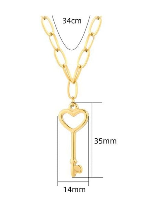 YAYACH Titanium Steel Key Minimalis Hollow  Geometric Chaint Necklace 2