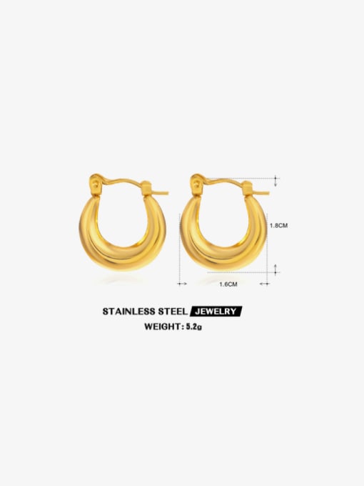 ZN500 1 Stainless steel Geometric Hip Hop Huggie Earring