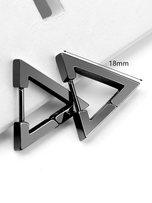 Large triangle black 18mm one Stainless steel Geometric Minimalist Single Earring(Single-Only One)