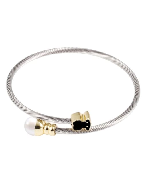 White Gold Beard Bracelet Stainless steel Hip Hop Bear Ring Earring And Bracelet Set