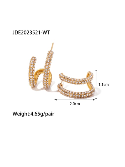 JDE2023521 WT Stainless steel Imitation Pearl Geometric Hip Hop Stud Earring