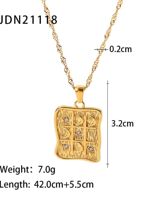 JDN21118 Stainless steel Cubic Zirconia Geometric Trend Necklace