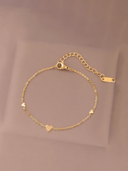 K.Love Titanium Steel Heart Minimalist Link Bracelet 0