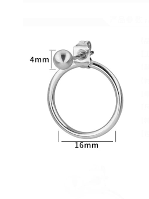 BELII Titanium Steel Round Minimalist Single Earring(Only-One) 3
