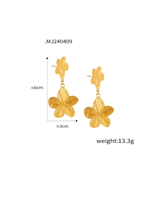 F1301 Gold Earrings Stainless steel Butterfly Hip Hop Drop Earring