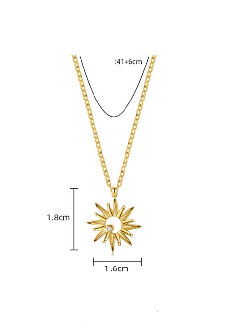 YAYACH Stainless steel Rhinestone Sun Flower Trend Necklace 2