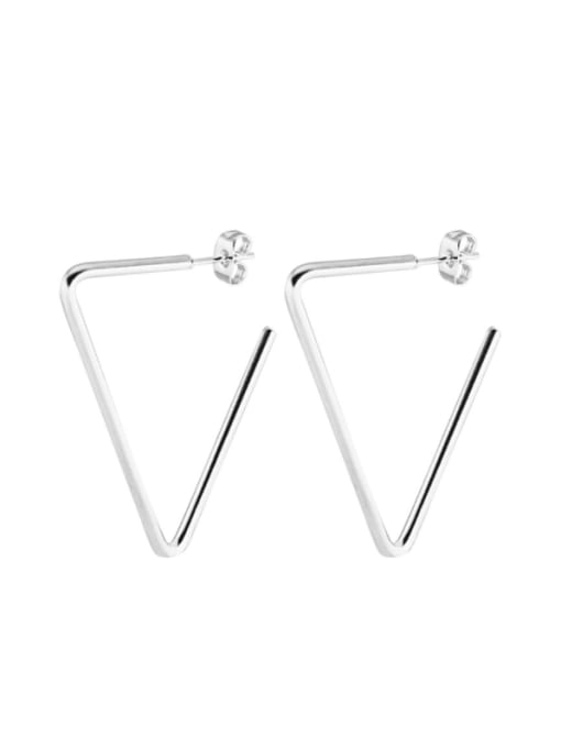 Triangular steel color (40mm pair) Titanium Steel Geometric Minimalist Huggie Earring