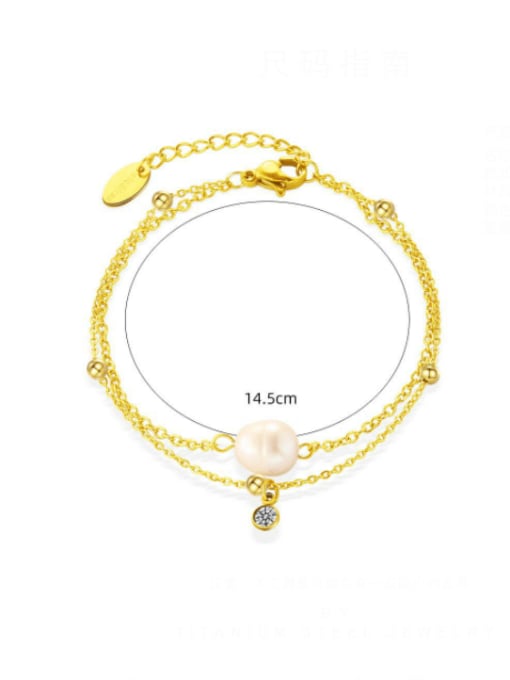 YAYACH Stainless steel Freshwater Pearl Vintage  Hollow Chain Strand Bracelet 1