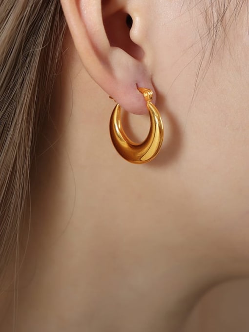 F1180 Gold Earrings Titanium Steel Geometric Trend Stud Earring