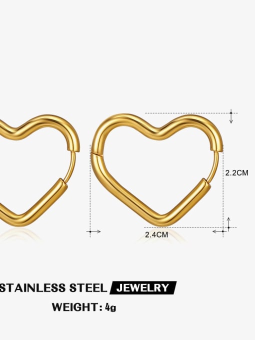 Gold ZN467G Stainless steel Geometric Minimalist Huggie Earring