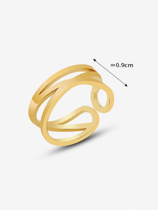 MAKA Titanium Steel Geometric Minimalist Stackable Ring 3