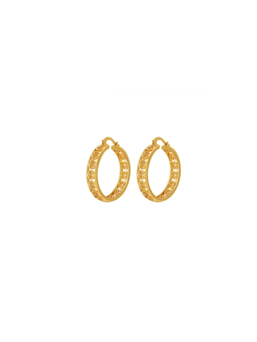 Clioro Brass Round Trend Hoop Earring 0