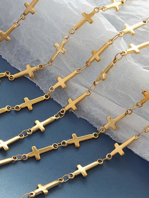 MAKA Titanium Steel Hollow Chain Cross Trend Link Bracelet 2