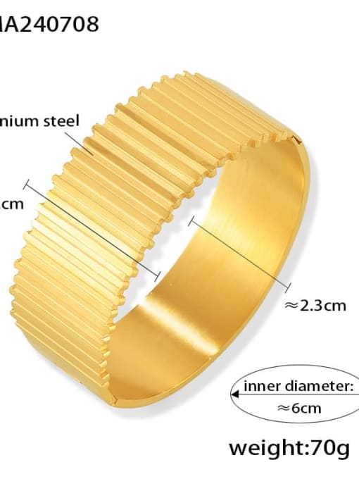 Z344 Gold Titanium Steel Geometric Trend Band Bangle