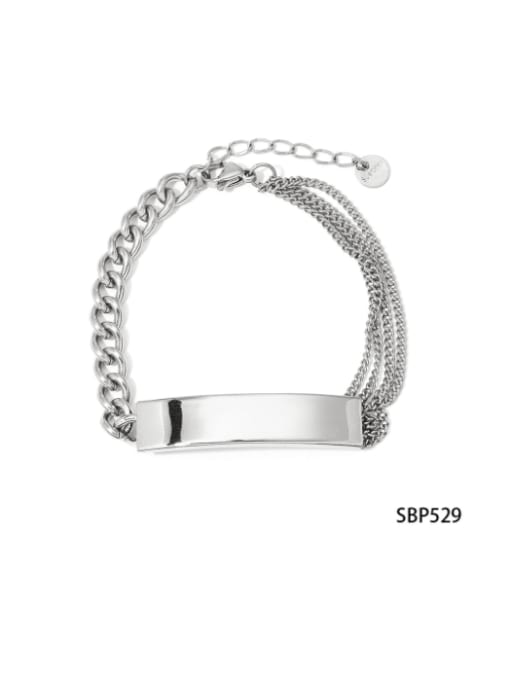 Steel Bracelet SBP529 Stainless steel Hip Hop Multi-Layer  Geometric  Bracelet and Necklace Set