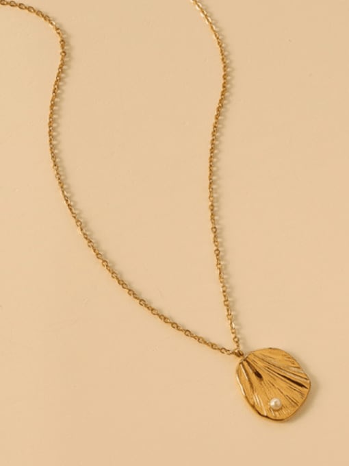 Gold necklace 40+5cm Titanium 316L Stainless Steel Irregular Vintage Necklace with e-coated waterproof
