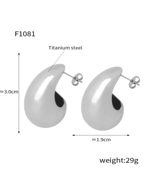 F1081, Steel Earring Titanium Steel Drop Metal Earring with 6 styles