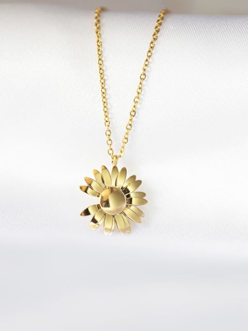 YAYACH Titanium Steel Flower Minimalist Necklace 2