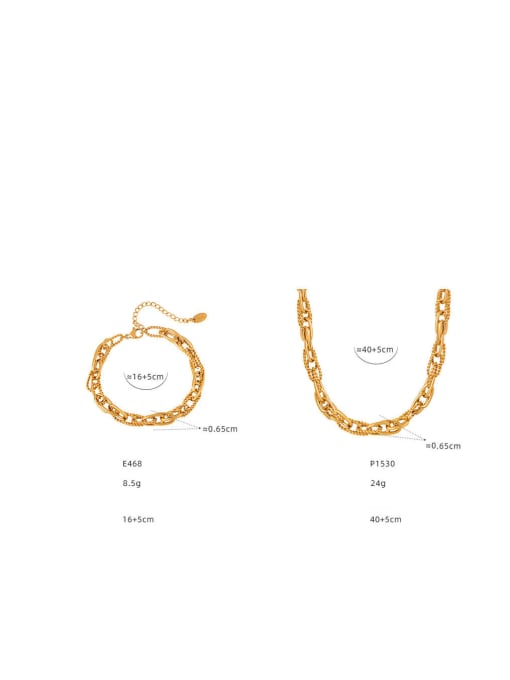 MAKA Titanium Steel Trend Geometric Bracelet and Necklace Set 3